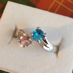 RBP Size 10 blue and pink topaz ring